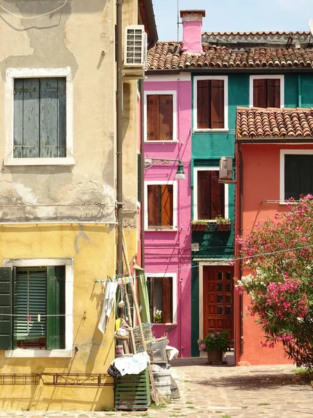 Colorful House Faades Burano Italia — Foto Stock