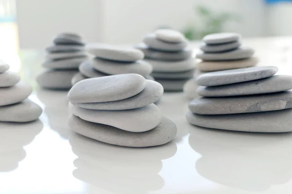 Round Gray Stones isolated on a White Background