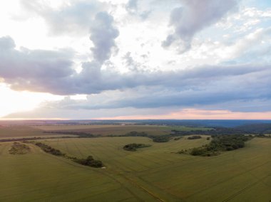 Sunset Time 'daki Manzaranın Drone Görünümü