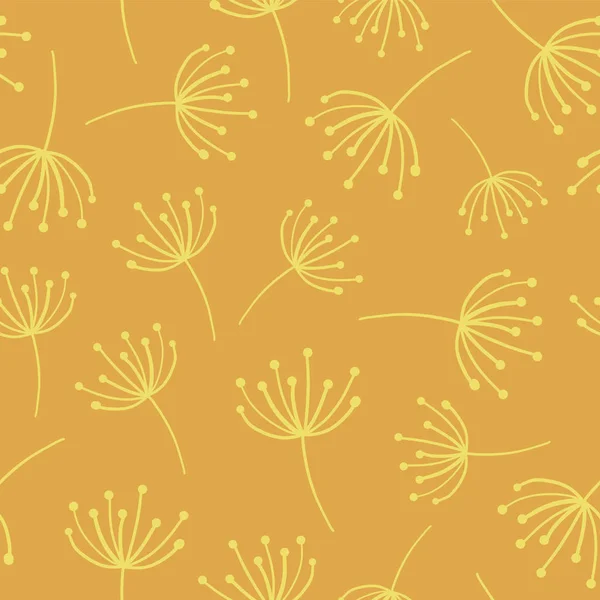 Κίτρινα Λουλούδια Αφηρημένη Απρόσκοπτη Διάνυσμα Φόντο Σκανδιναβικό Στιλ Αφηρημένη Πικραλίδα — Διανυσματικό Αρχείο