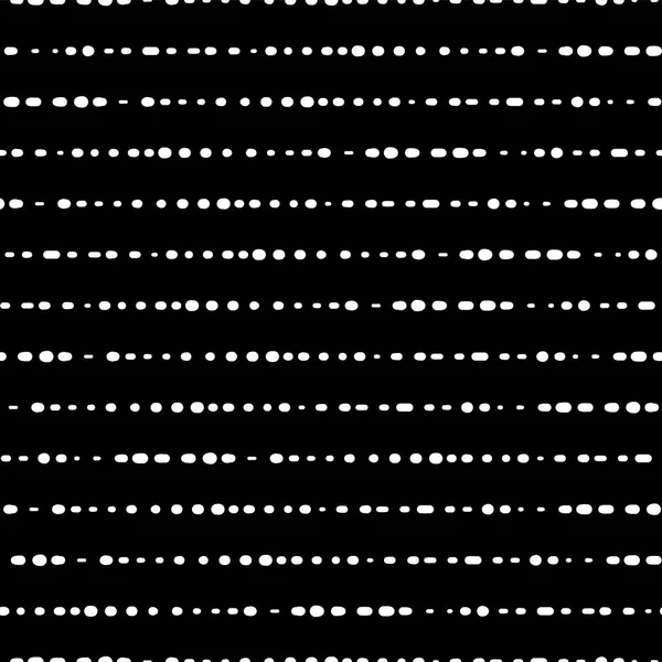 Linhas horizontais pontilhadas fundo vetor sem costura. Pontos brancos no fundo preto. Design de padrão abstrato monocromático. Fundo de linhas geométricas abstratas. Fundo doodle . — Vetor de Stock