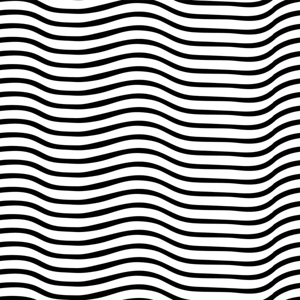 Líneas onduladas irregulares en blanco y negro. Patrón sin costura vectorial. Perfecto para fondos — Vector de stock