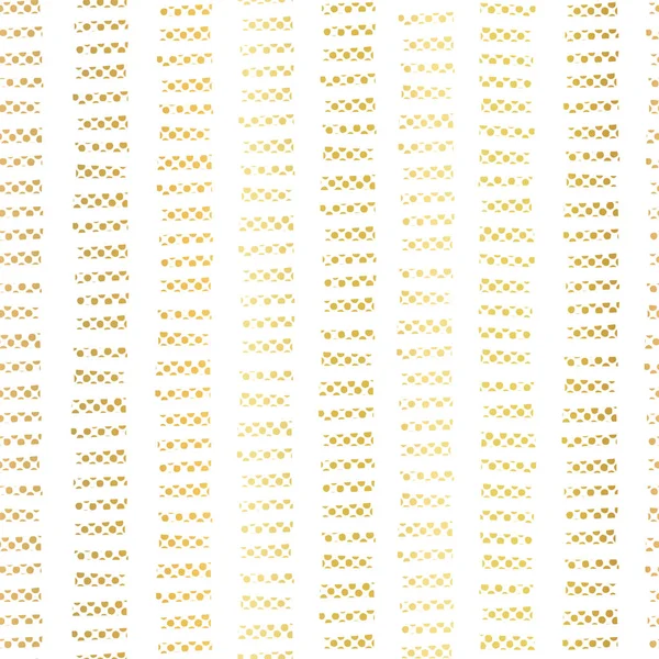 Guldfolie ränder sömlös vektor mönster. Horisontella gyllene block i vertikala linjer på vit bakgrund. Elegant design för digitala papper, web banner, bröllop, fest inbjuder, födelsedagsfirande — Stock vektor