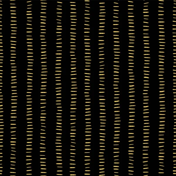 Rayas de lámina de oro patrón de vectores sin costura. Golpes dorados horizontales en líneas verticales sobre fondo negro. Diseño elegante para papel digital, banner web, Año Nuevo, invitación a fiestas, celebraciones de cumpleaños — Archivo Imágenes Vectoriales