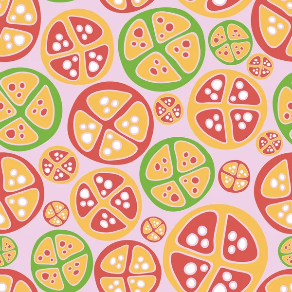 Τροπικά φρούτα Πράσινο κόκκινο ροζ διάνυσμα μοτίβο — Διανυσματικό Αρχείο