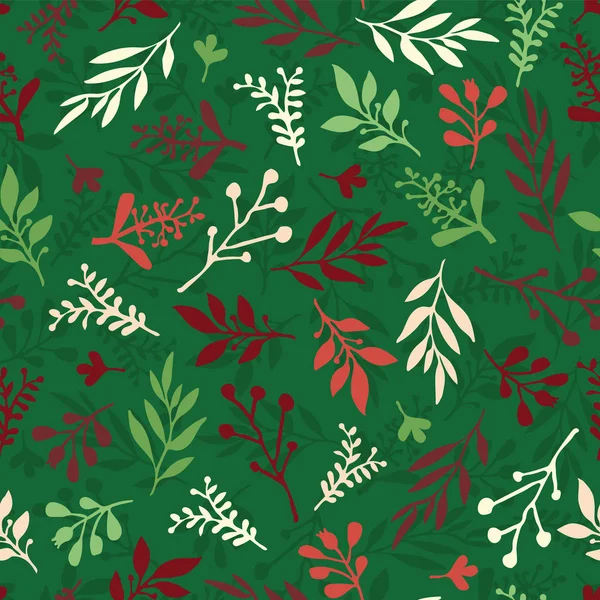 无缝的圣诞节向量背景抽象叶子 — 图库矢量图片