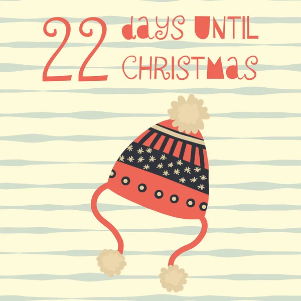 Noch Tage Bis Weihnachten Weihnachts Countdown Zweiundzwanzig Tage Bis Zum — Stockvektor