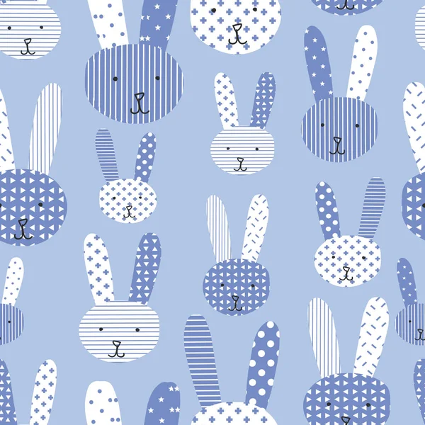 Bunny background. Cute bunnies blue white seamless pattern. Perfect for the kids market - would look great on packaging, stationary and fabric.