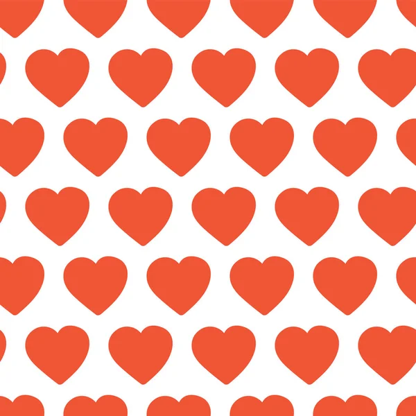 Rojo dibujado a mano corazones sin costura vector de fondo . — Archivo Imágenes Vectoriales