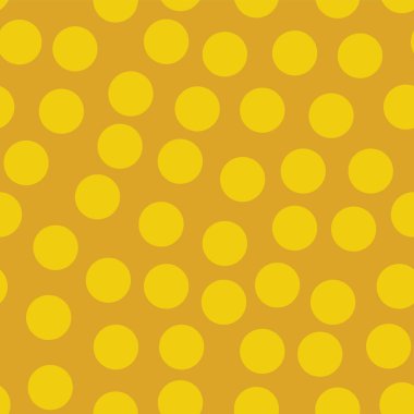 Turuncu bir arka plan üzerinde sarı noktalar. Rasgele yerleştirilmesi. Sorunsuz vektör desen. Altın Polka dot arka plan. Kullanım için kumaş, kağıt, web arka plan, afiş, dekor.