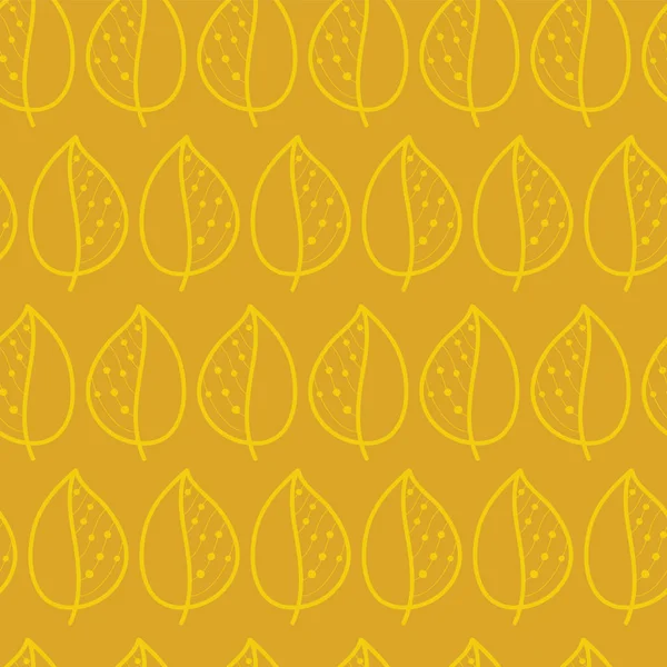 Листя золотисто-жовті на гірчиці Векторний візерунок — стоковий вектор