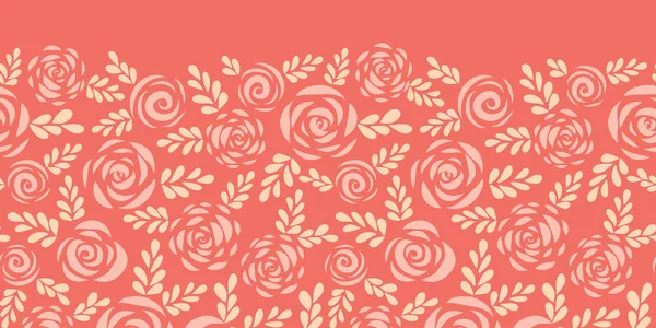 Roses plates scandinaves bordure vectorielle transparente rouge — Image vectorielle