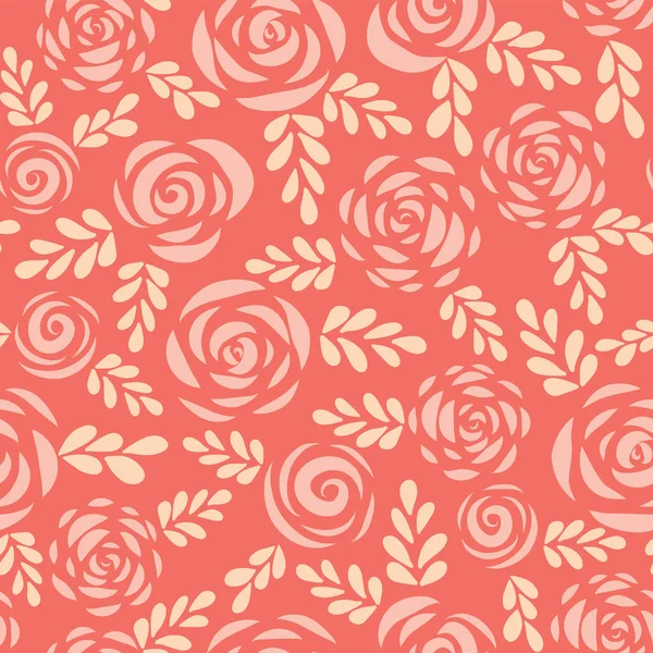 Motif vectoriel sans couture Roses scandinaves rouge — Image vectorielle
