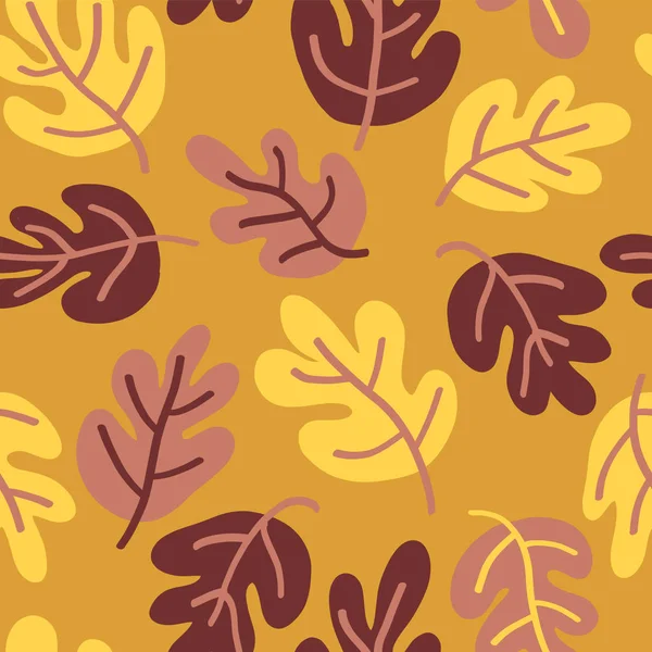 Vector sömlös hösten mönster av höst löv — Stock vektor