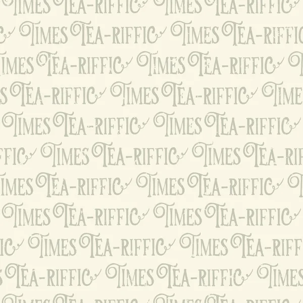 Tea-riffic Times letras de juego de palabras Letras de la hora del té — Vector de stock