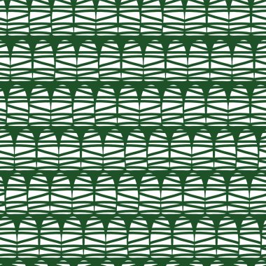 Modern Soyut sorunsuz vektör desen tasarımı. Yeşil bir arka plan üzerinde beyaz yarım kubbe doodle şekiller. Geometrik soyut sorunsuz vektör desen. Büyük arka planlar, Web siteleri, kartları, duvar kağıdı için