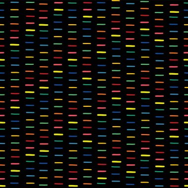 Tire gökkuşağı renkleri Dikişsiz yüzey desen vektör tasarım darbeleri ile. Kırık çizgiler. Tire motif. Mavi, yeşil, turuncu, kırmızı, sarı yatay bir siyah arka plan üzerine çizgiler kırık. Dijital kağıt.