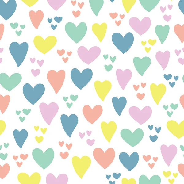 Corazón patrón vectorial sin costura doodle fondo — Archivo Imágenes Vectoriales