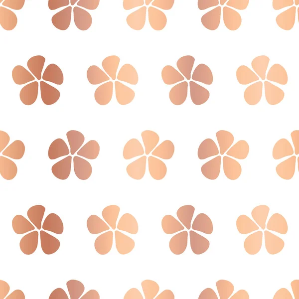 Simple feuille de cuivre fleurs vecteur motif sans couture — Image vectorielle