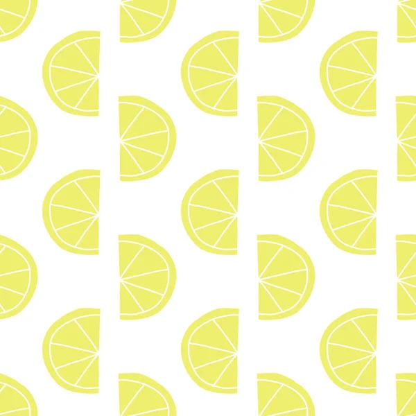 Stilisierte Zitronenscheiben nahtloses Vektormuster — Stockvektor