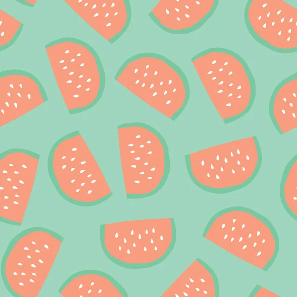 Wassermelone Scheiben Muster nahtlosen Hintergrund — Stockvektor