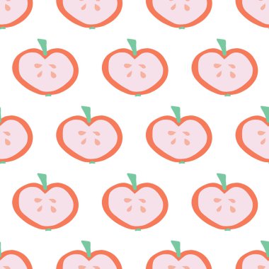 Elma dilim arka plan. Vektör seamless modeli