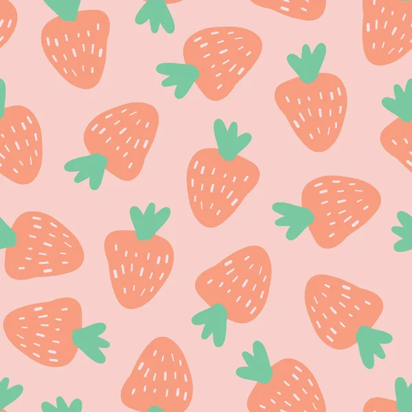 イチゴのパターン。シームレスな背景のベクトル — ストックベクタ