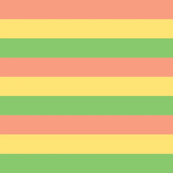 Vodorovné pruhy žlutá zelená korálové vzor. Horizontální pruhovanou bezproblémové vektorové pozadí. Skvělé pro Velikonoce, jaro, textilie, obaly, papírové projekty. Souřadnice pro mé sbírky Velikonoční zajíček. — Stockový vektor