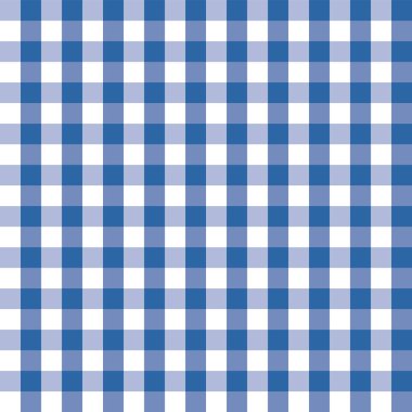 Mavi ve beyaz kareli seamless modeli. Damalı sorunsuz vektör desen. Arka planlar, kumaş, ambalaj ve kağıt projeleri her türlü için harika. Basit arka plan.