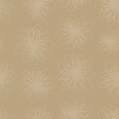 Toprak tonu ince çiçek dokusu Dikişsiz vektör arka plan. Kahverengi tonları soyut florals tekrarlama deseni. Kumaş, sayfa dolgu, Web arka planlar, ev dekoru, yüzey tasarımı için yeşillik zemin