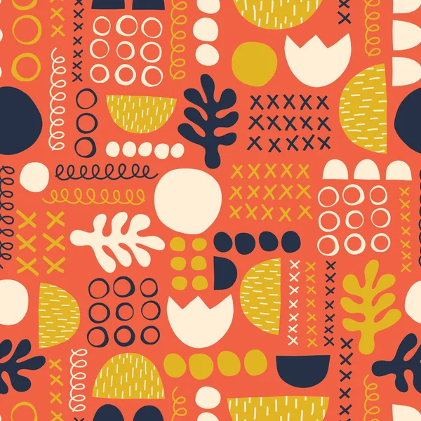 Abstrait style scandinave floral féminin fond d'été. Modèle vectoriel sans couture . — Image vectorielle