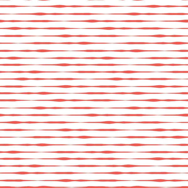 Rojo dibujado a mano franjas horizontales sin costura vector de fondo — Archivo Imágenes Vectoriales