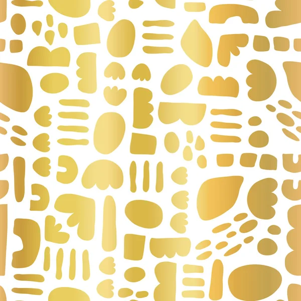 Folia złota Abstrakcja kształty bezszwowe wektor wzór papieru wyciąć styl kolażu — Wektor stockowy