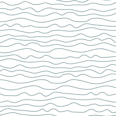 Soyut dalgalar ve çizgiler sorunsuz vektör deseni. Elle çizilmiş arka plan doodle çizgileri. Geometrik soyut tekrar arka plan.