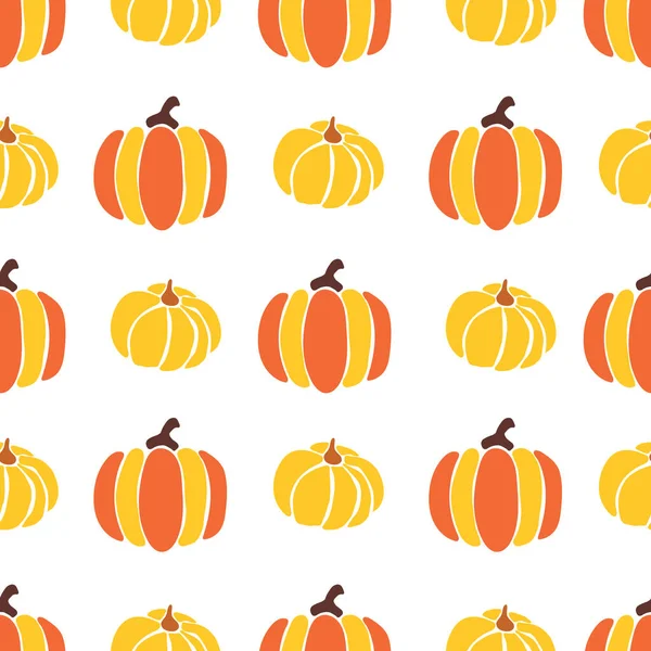 Calabazas sin costura vector de fondo. Calabazas rojo naranja amarillo patrón de repetición para el festival de la cosecha o el día de Acción de Gracias . — Vector de stock