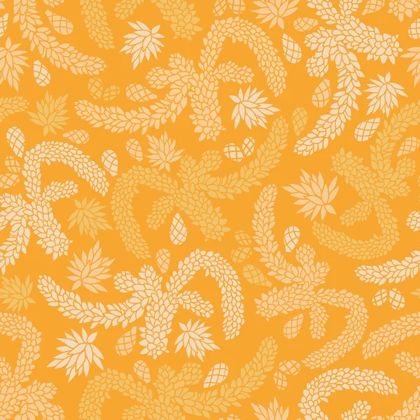 Suculenta Textura Amarilla Del Jardín Sin Costuras Vector Patrón Repetición — Archivo Imágenes Vectoriales