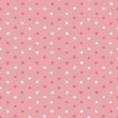 Pembe ve beyaz düzensiz lekeli vektör seamless modeli.