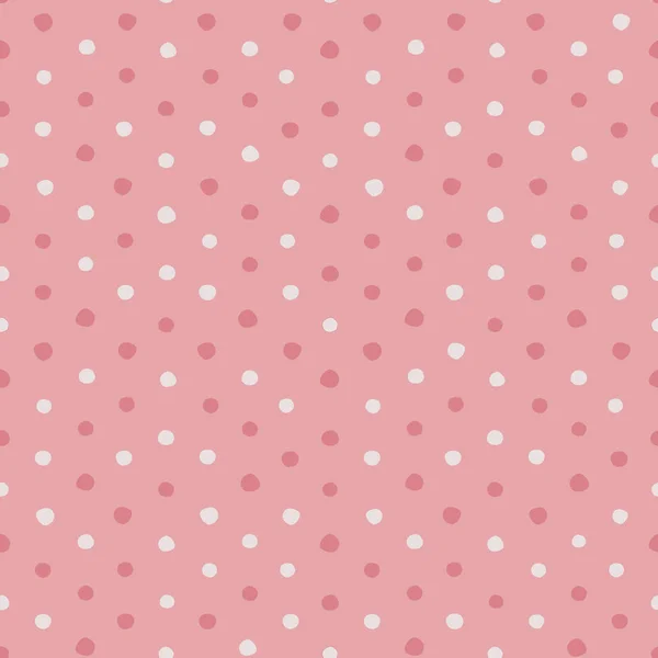 Růžové a bílé nepravidelné polka dots vzor bezešvé vektor. — Stockový vektor