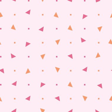 80s üçgen ve kare geometrik motifler ile Dikişsiz desen vektör. Parlak basit geometrik arka plan. Vektör soyut desen Memphis tarzı. Retro tarzı tasarımı için yazdırma, kumaş