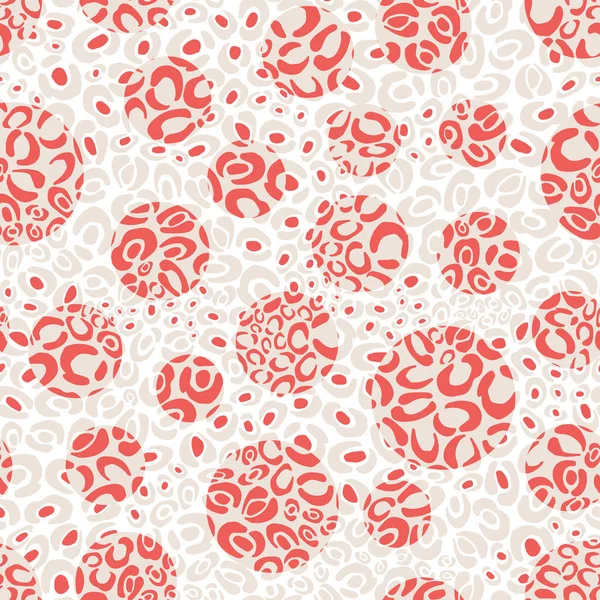 Vecteur léopard corail et beige points texture sans couture motif vectoriel répétition sur fond blanc. Conception de motif de surface . — Image vectorielle
