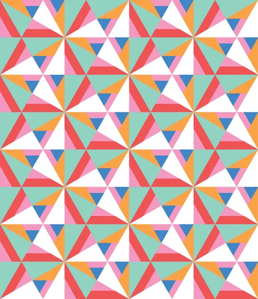 Farklı üçgenler ve şekiller ile soyut vektör Dikişsiz desen. Düz tarzda modern mozaik doku. Geometrik şekiller ile çok renkli stilize arka plan. Yüzey desen tasarımı.