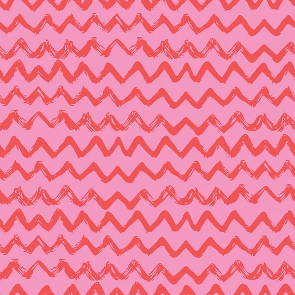 Modèle sans couture. Chevron, un ornement en zigzag aux couleurs rose, rouge. Pritn pour textiles, papiers peints, scrapbooking dans le style doodle. Illustration vectorielle . — Image vectorielle