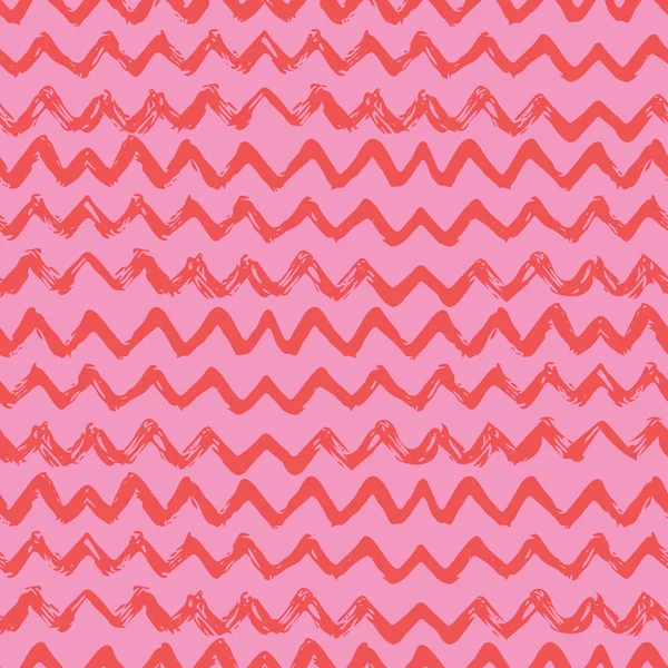Dikişsiz desen. Chevron, pembe, kırmızı renklerde bir Zigzag süsleme. Tekstil, duvar kağıtları, doodle tarzında scrapbooking için pritn. Vektör Illustration.