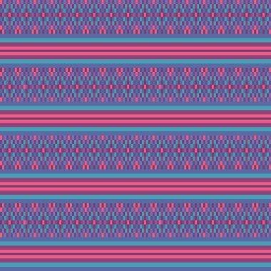 Kumaş, duvar kağıdı, kazıma projeleri için renkli pembe turkuaz dokuma etnik geometrik çizgili dikişsiz vektör desen arka plan.