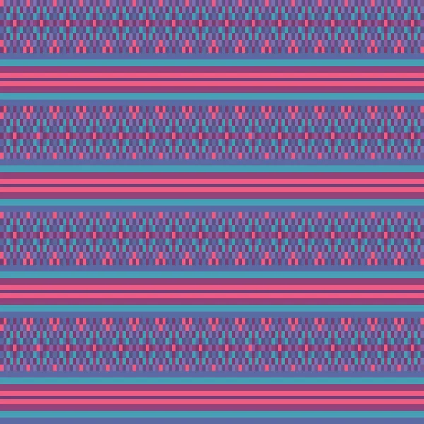 Kleurrijke roze turkoois geweven etnische geometrische gestreepte naadloze vector patroon achtergrond voor stof, behang, scrapooking projecten. — Stockvector