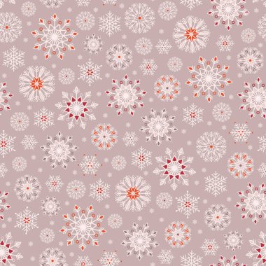 Bohem Noel dantel kar taneleri vektör dikişsiz desen arka plan kumaş, duvar kağıdı, kış tatilleri için scrapooking projeler.