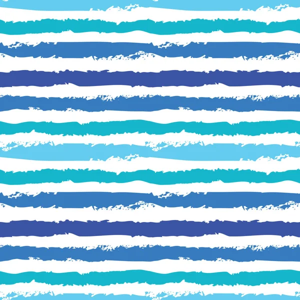 Horizontal seamless grunge brush striped pattern. Coastal color stripes on white background. Seamless vector pattern background. — Stock Vector