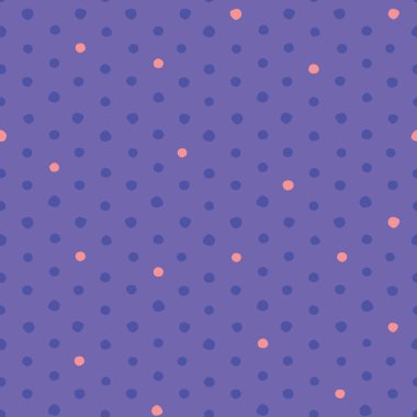 Pembe ve mor düzensiz polka noktalar vektör dikişsiz desen.