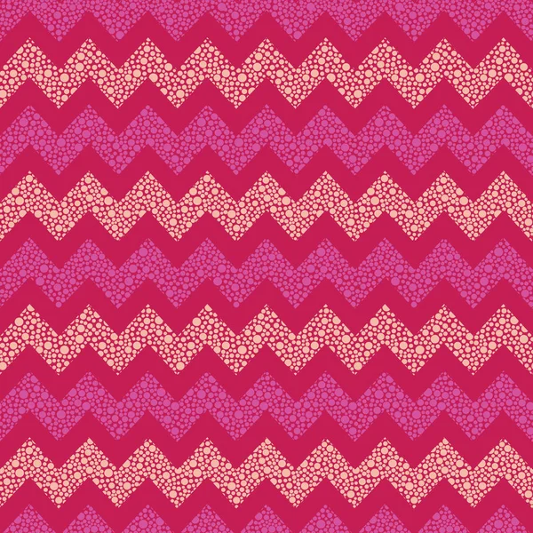 Pembe ve kırmızı eğlenceli noktalı Chevron Dikişsiz vektör deseni noktalardan oluşturuldu. Kumaş, Scrapbooking, duvar kağıdı projeleri için yüzey desen tasarımı.