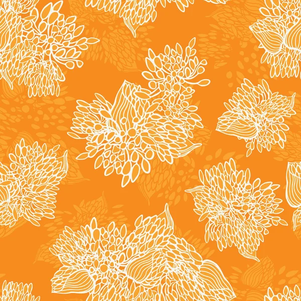 Laranja monocromático Africano lilly flor textura verão floral sem costura vetor padrão para tecido, papel de parede, scrapbooking, projetos . — Vetor de Stock